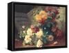 Chrysanthemums and Roses-Eugene Henri Cauchois-Framed Stretched Canvas