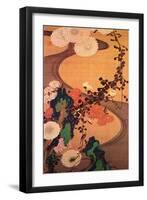 Chrysanthemums by a Stream with Rocks-Jakuchu Ito-Framed Premium Giclee Print