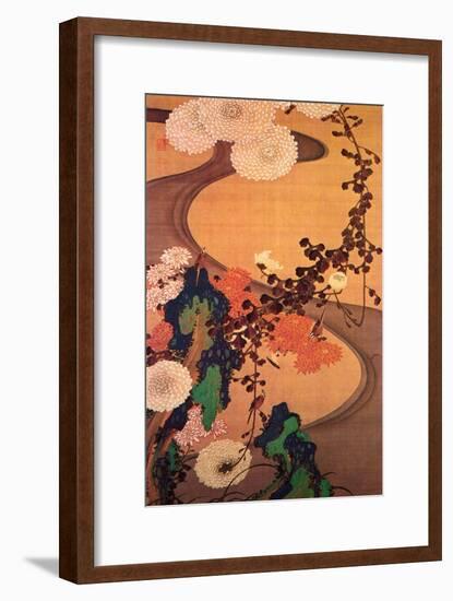 Chrysanthemums by a Stream with Rocks-Jakuchu Ito-Framed Giclee Print