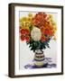 Chrysanthemums in a Patterned Jug, 2005-Christopher Ryland-Framed Giclee Print