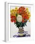 Chrysanthemums in a Patterned Jug, 2005-Christopher Ryland-Framed Giclee Print