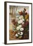 Chrysanthemums in a Walled Garden-Eugene Henri Cauchois-Framed Giclee Print