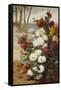 Chrysanthemums in a Walled Garden-Eugene Henri Cauchois-Framed Stretched Canvas