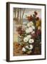 Chrysanthemums in a Walled Garden-Eugene Henri Cauchois-Framed Giclee Print