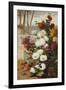 Chrysanthemums in a Walled Garden-Eugene Henri Cauchois-Framed Giclee Print