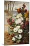 Chrysanthemums in a Walled Garden-Eugene Henri Cauchois-Mounted Giclee Print
