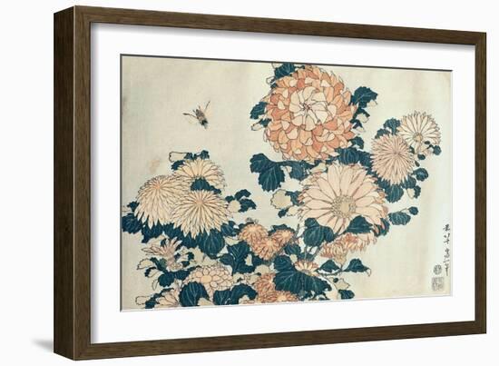 Chrysanthemums-Katsushika Hokusai-Framed Giclee Print