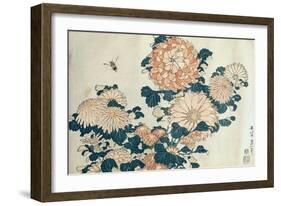 Chrysanthemums-Katsushika Hokusai-Framed Giclee Print