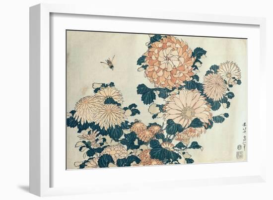 Chrysanthemums-Katsushika Hokusai-Framed Giclee Print