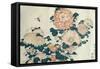 Chrysanthemums-Katsushika Hokusai-Framed Stretched Canvas