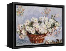 Chrysanthemums-Claude Monet-Framed Stretched Canvas