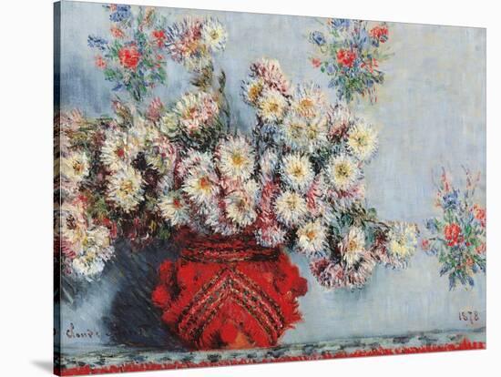 Chrysanthemums-Claude Monet-Stretched Canvas