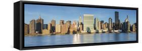 Chrysler and Un Buildings and Midtown Manhattan Skyline from Queens, New York City, New York, USA-Jon Arnold-Framed Stretched Canvas