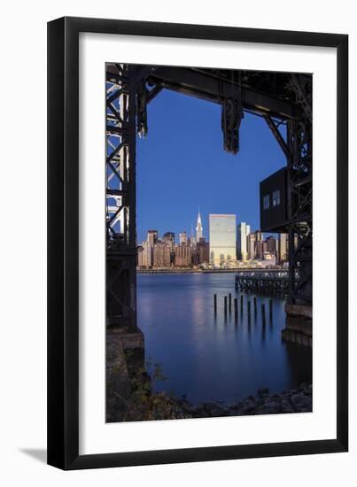 Chrysler and Un Buildings and Midtown Manhattan Skyline from Queens, New York City, New York, USA-Jon Arnold-Framed Photographic Print