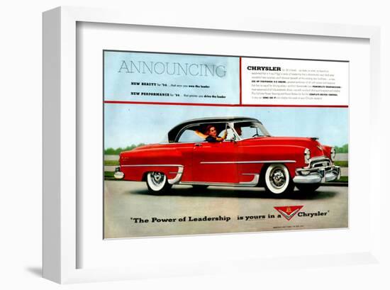 Chrysler Announcing New Beauty-null-Framed Art Print