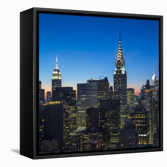 Chrysler Building and Empire State Building, Midtown Manhattan, New York City, New York, USA-Jon Arnold-Framed Stretched Canvas