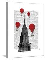 Chrysler Building and Red Hot Air Balloons-Fab Funky-Stretched Canvas