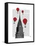 Chrysler Building and Red Hot Air Balloons-Fab Funky-Framed Stretched Canvas
