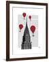 Chrysler Building and Red Hot Air Balloons-Fab Funky-Framed Art Print