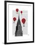 Chrysler Building and Red Hot Air Balloons-Fab Funky-Framed Art Print