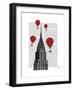 Chrysler Building and Red Hot Air Balloons-Fab Funky-Framed Art Print