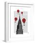 Chrysler Building and Red Hot Air Balloons-Fab Funky-Framed Art Print