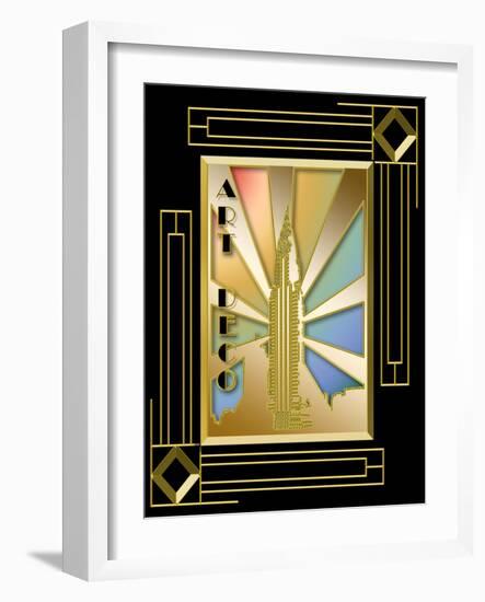 Chrysler Building Frame 3-Art Deco Designs-Framed Giclee Print