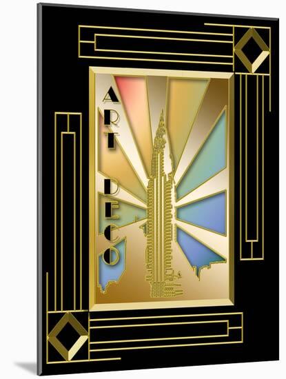 Chrysler Building Frame 3-Art Deco Designs-Mounted Giclee Print