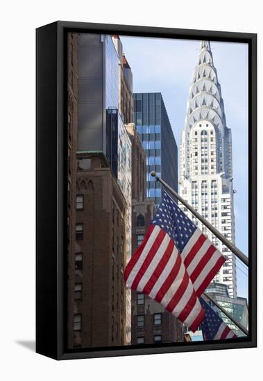 Chrysler Building with Star and Stripes, New York, USA-Peter Adams-Framed Stretched Canvas