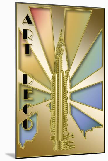 Chrysler Building-Art Deco Designs-Mounted Giclee Print