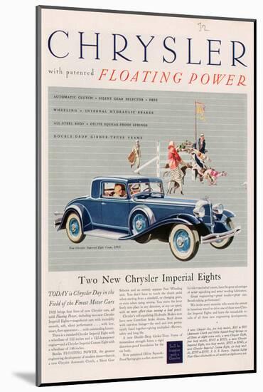 Chrysler Floating Power - 1925-null-Mounted Art Print