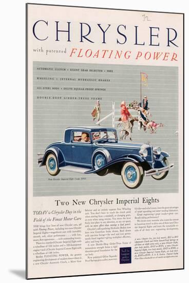 Chrysler Floating Power - 1925-null-Mounted Art Print