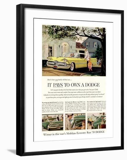 Chrysler It Pays to Own Dodge-null-Framed Art Print