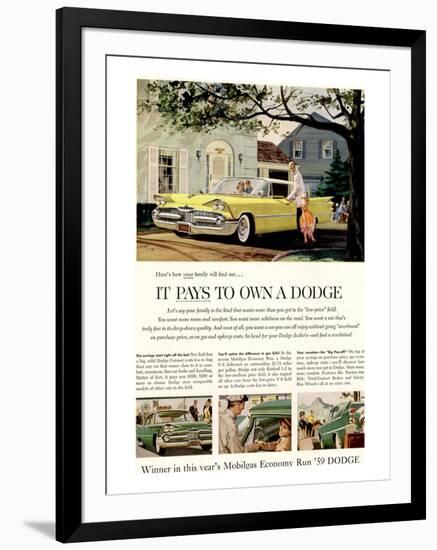 Chrysler It Pays to Own Dodge-null-Framed Art Print