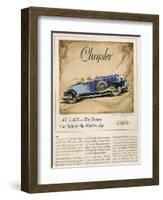 Chrysler, Magazine Advertisement, USA, 1928-null-Framed Giclee Print