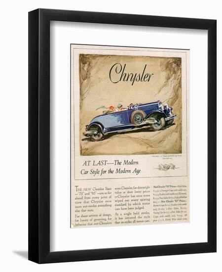 Chrysler, Magazine Advertisement, USA, 1928-null-Framed Giclee Print