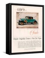 Chrysler, Magazine Advertisement, USA, 1928-null-Framed Stretched Canvas