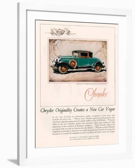 Chrysler, Magazine Advertisement, USA, 1928-null-Framed Giclee Print