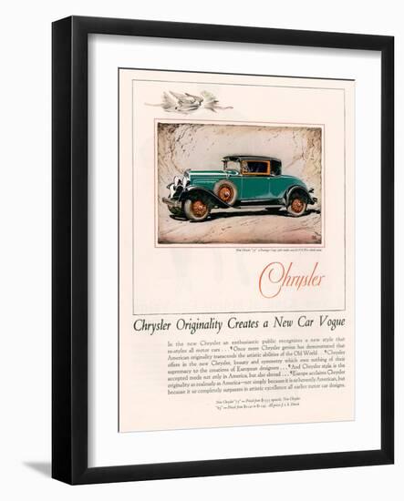 Chrysler, Magazine Advertisement, USA, 1928-null-Framed Giclee Print