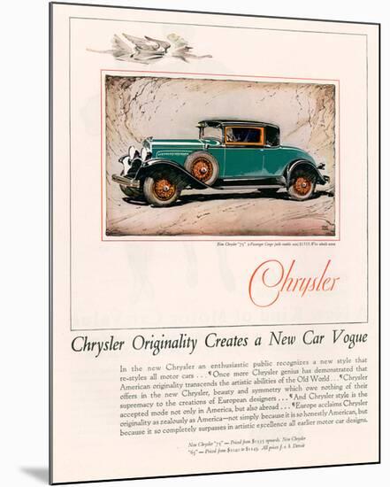 Chrysler Originality - New 75-null-Mounted Art Print