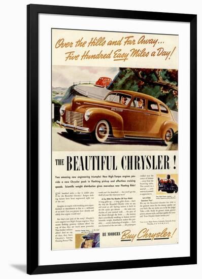 Chrysler - Over the Hills-null-Framed Premium Giclee Print