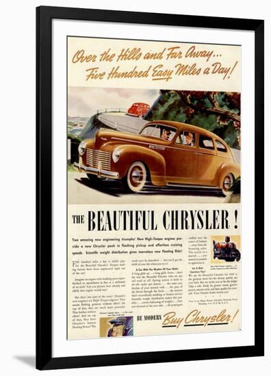 Chrysler - Over the Hills-null-Framed Premium Giclee Print