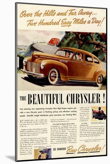 Chrysler - Over the Hills-null-Mounted Art Print