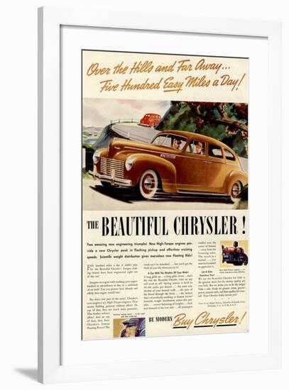 Chrysler - Over the Hills-null-Framed Art Print