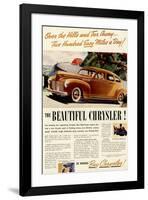 Chrysler - Over the Hills-null-Framed Art Print