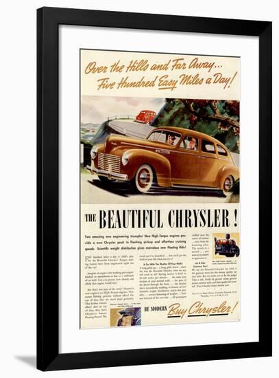 Chrysler - Over the Hills-null-Framed Art Print