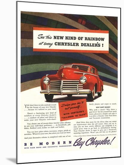 Chrysler Rainbow Ad-null-Mounted Art Print