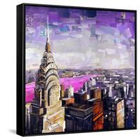 Chrysler View-James Grey-Framed Stretched Canvas