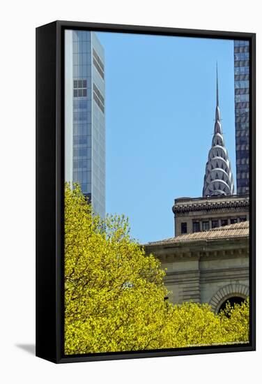 Chrystler Building from Bryant Park-null-Framed Stretched Canvas