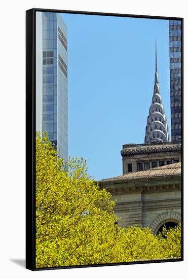 Chrystler Building from Bryant Park-null-Framed Stretched Canvas